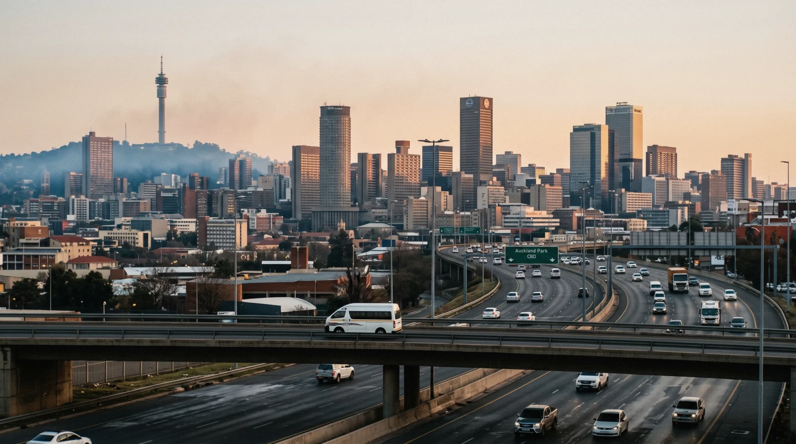 Johannesburg skyline in morning light
