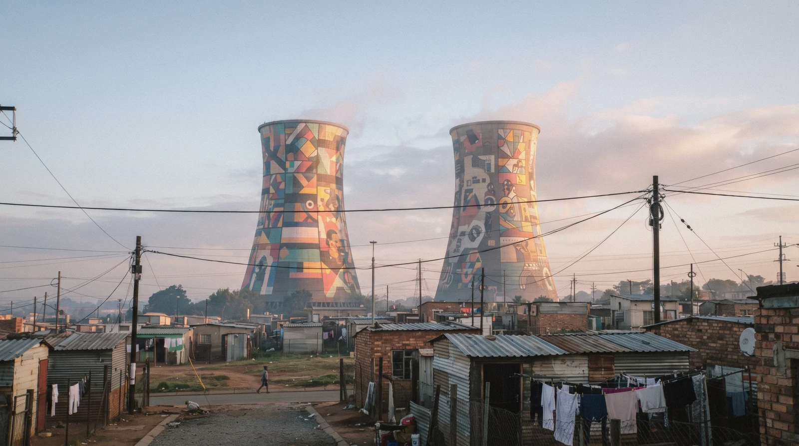 Vilakazi Street in Soweto with visitors on a guided walk