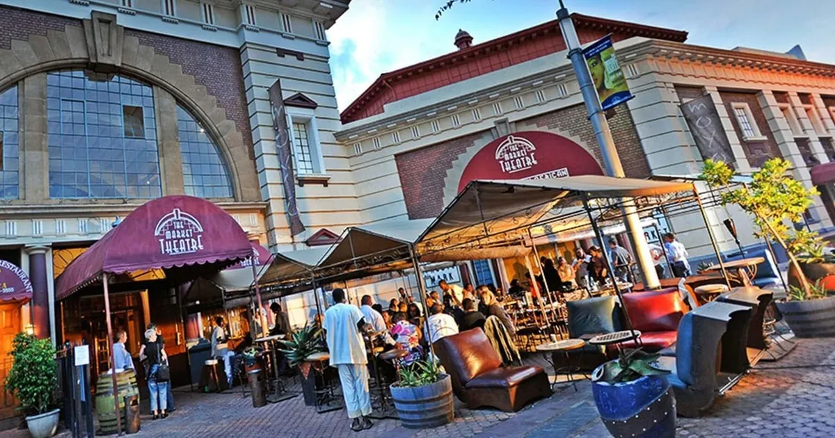Historic brick buildings of the Newtown mining district in Johannesburg