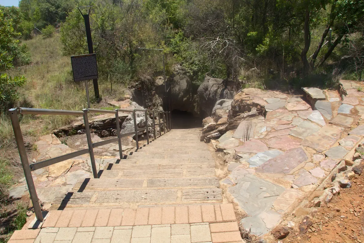 The entrance steps to the Sterkfontein Caves in the Cradle of Humankind, closed on Mondays