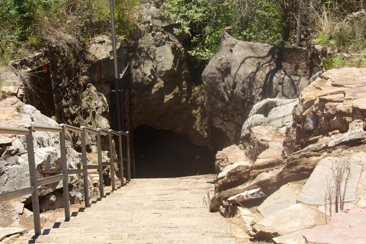 The entrance stairway down into the Sterkfontein Caves in the Cradle of Humankind
