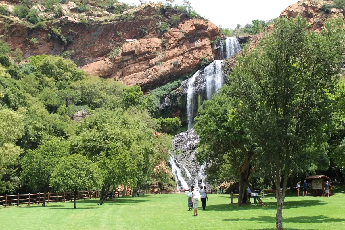The Witpoortjie waterfall dropping off the Roodekrans ridge inside the Walter Sisulu National Botanical Garden